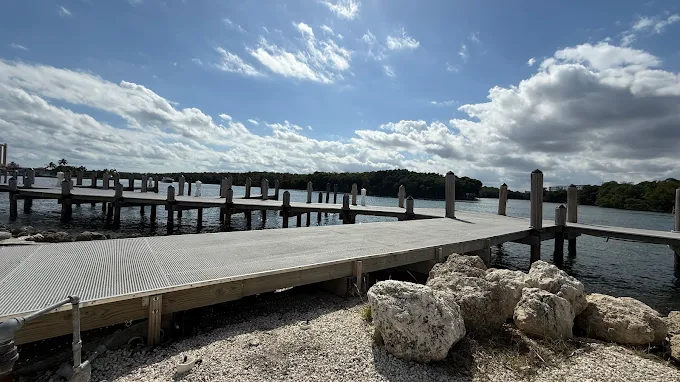 Wide dock along the Sunny Isles waterfront
